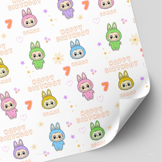 Labubu Birthday Wrapping Paper