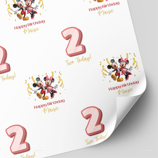 Mickey & Minnie Mouse Birthday Wrapping Paper