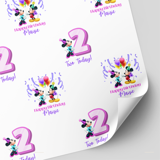 Mickey & Minnie Mouse Birthday Wrapping Paper
