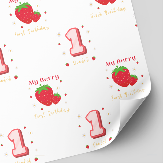 Berry 1st Birthday Wrapping Paper