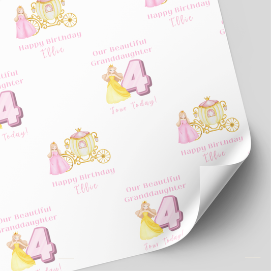 Princess Birthday Wrapping Paper