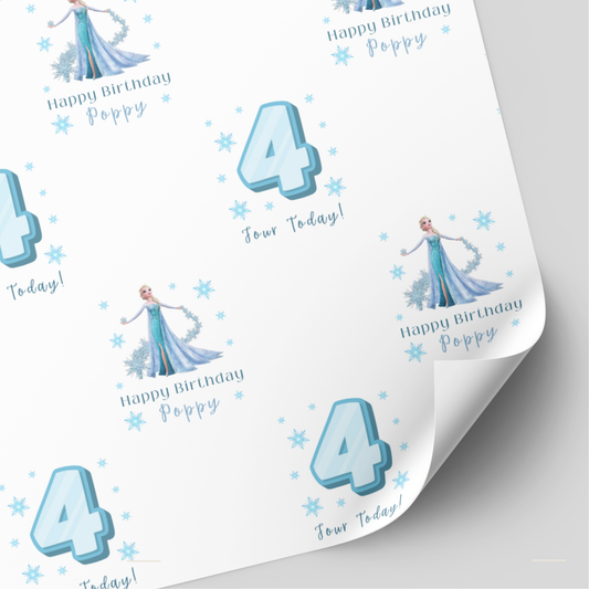 Elsa Birthday Wrapping Paper