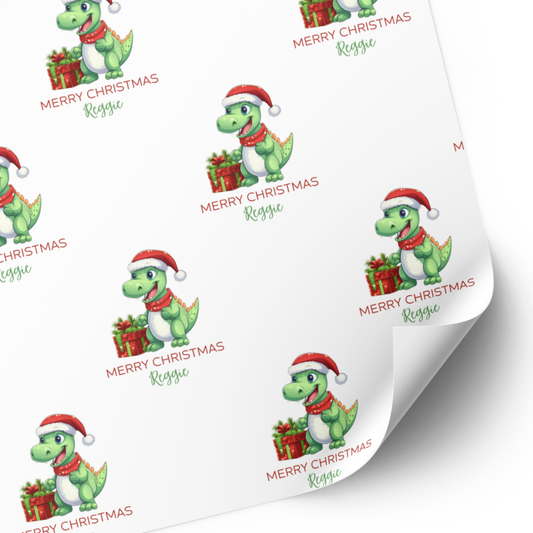 Dinosaur Christmas Wrapping Paper