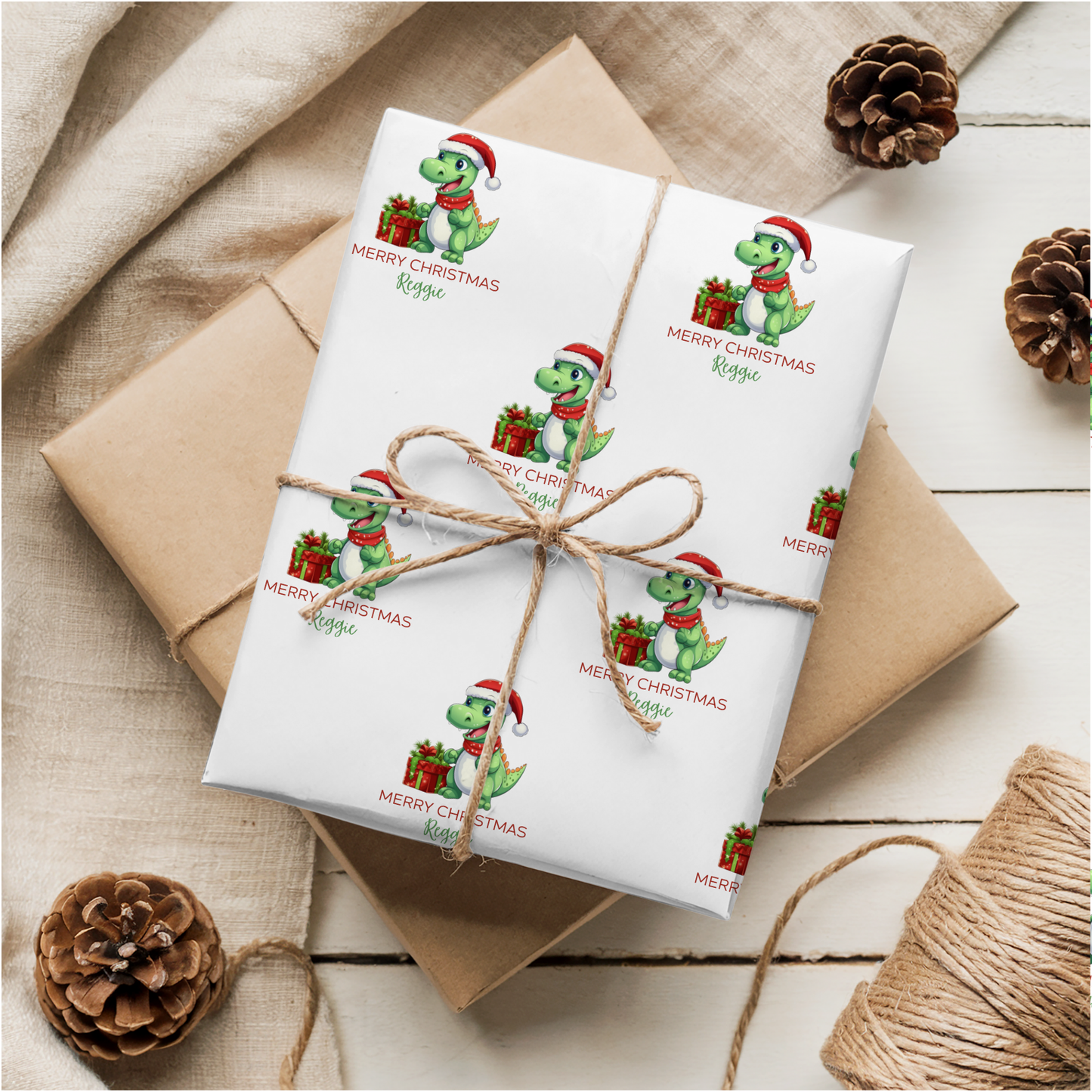 Dinosaur Christmas Wrapping Paper