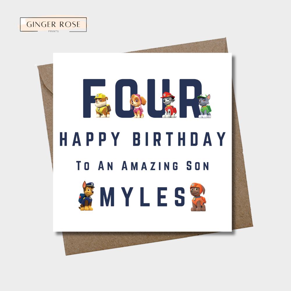 Paw Patrol Birthday Card