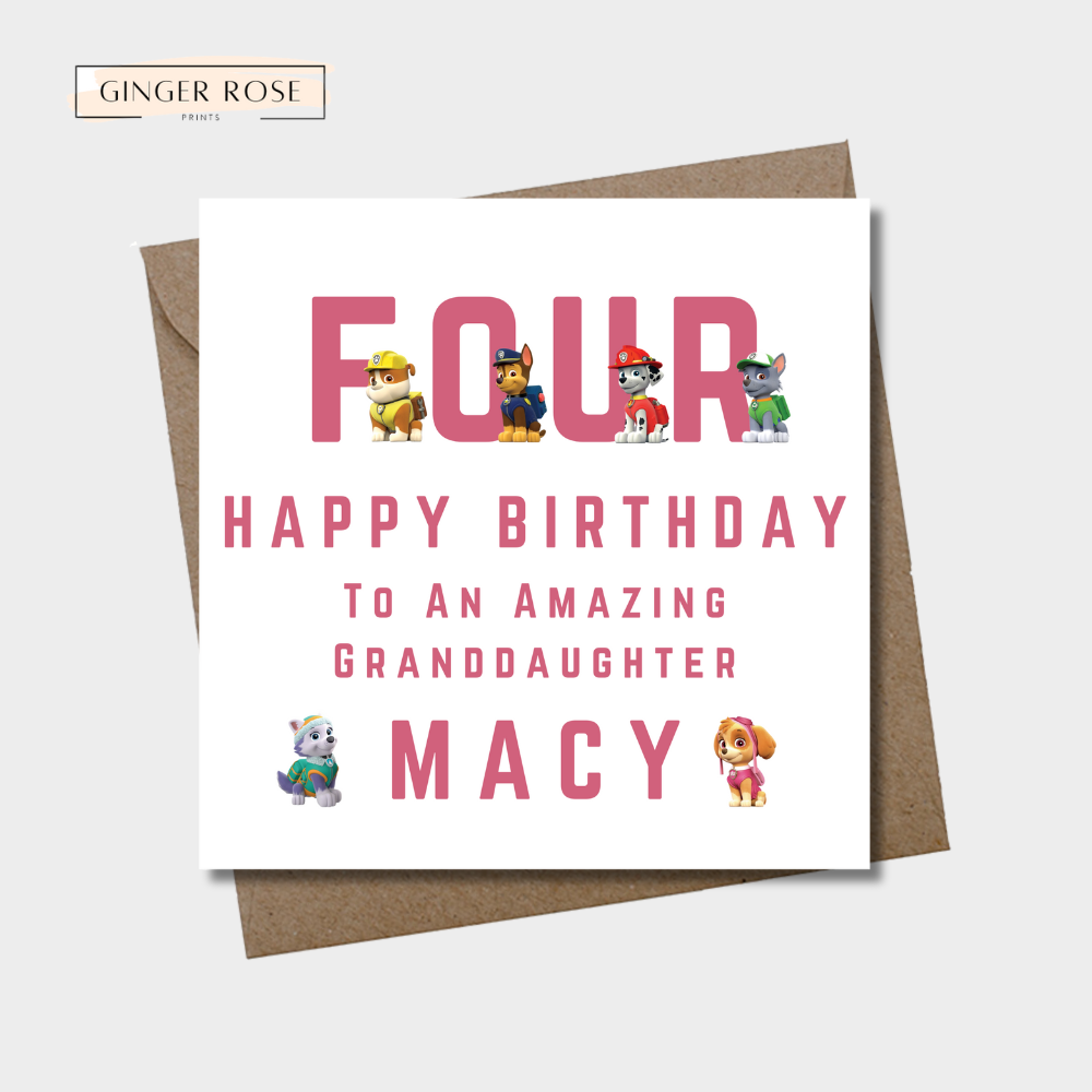 Paw Patrol Birthday Card