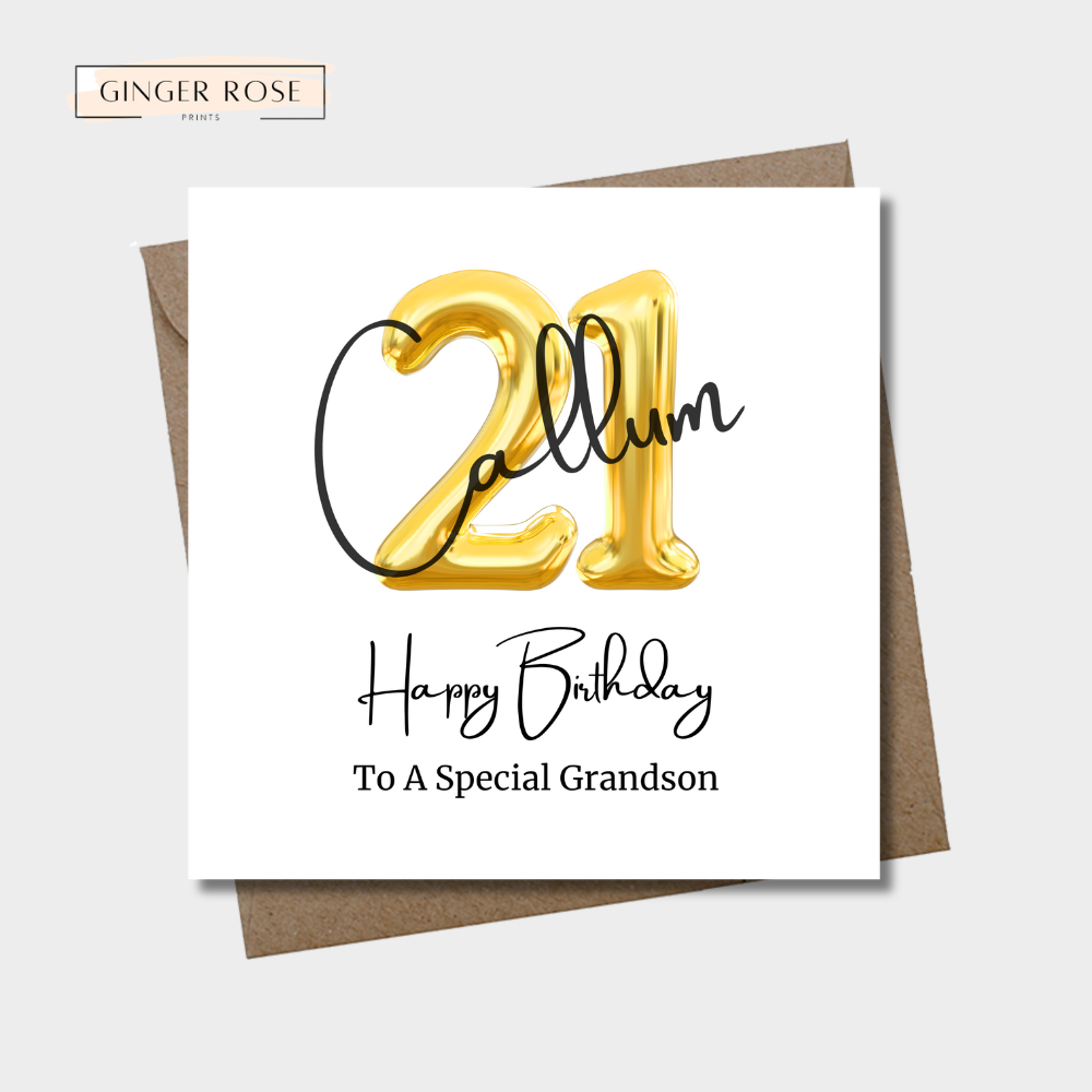 21st Balloon Birthday Card