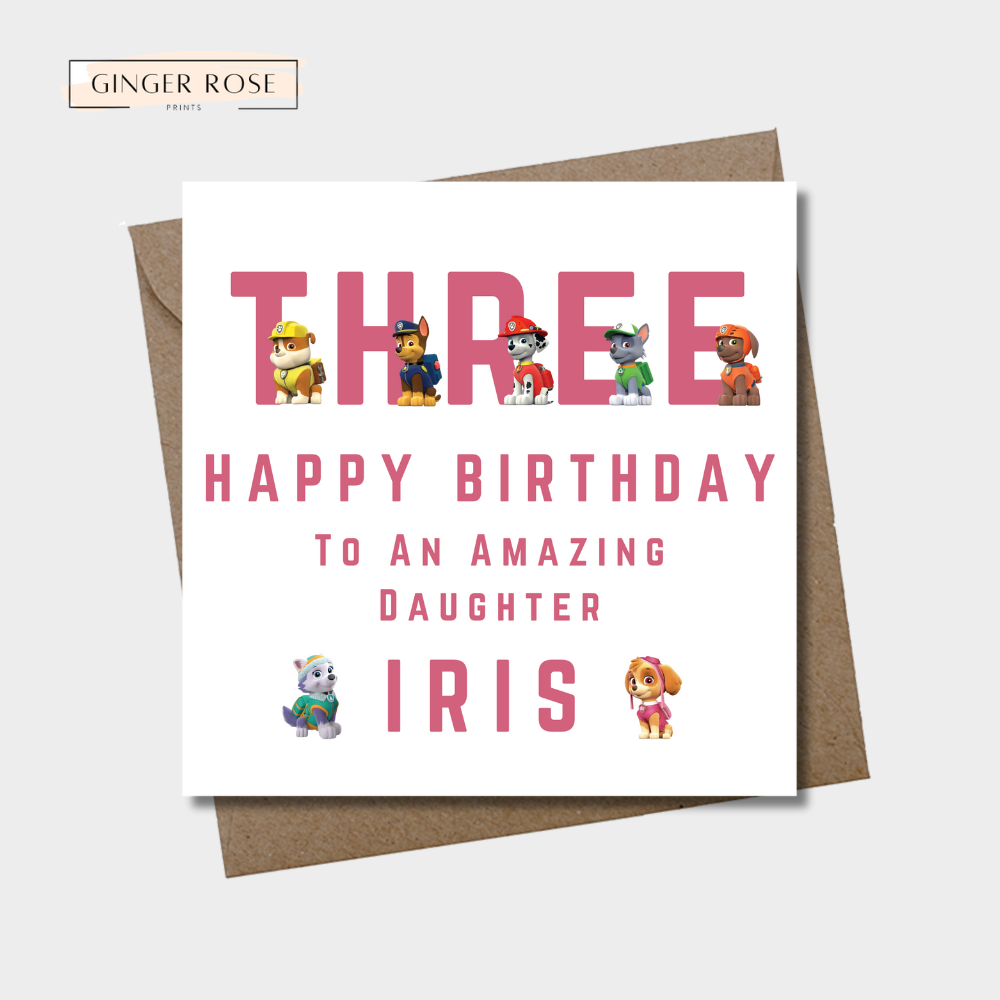 Paw Patrol Birthday Card
