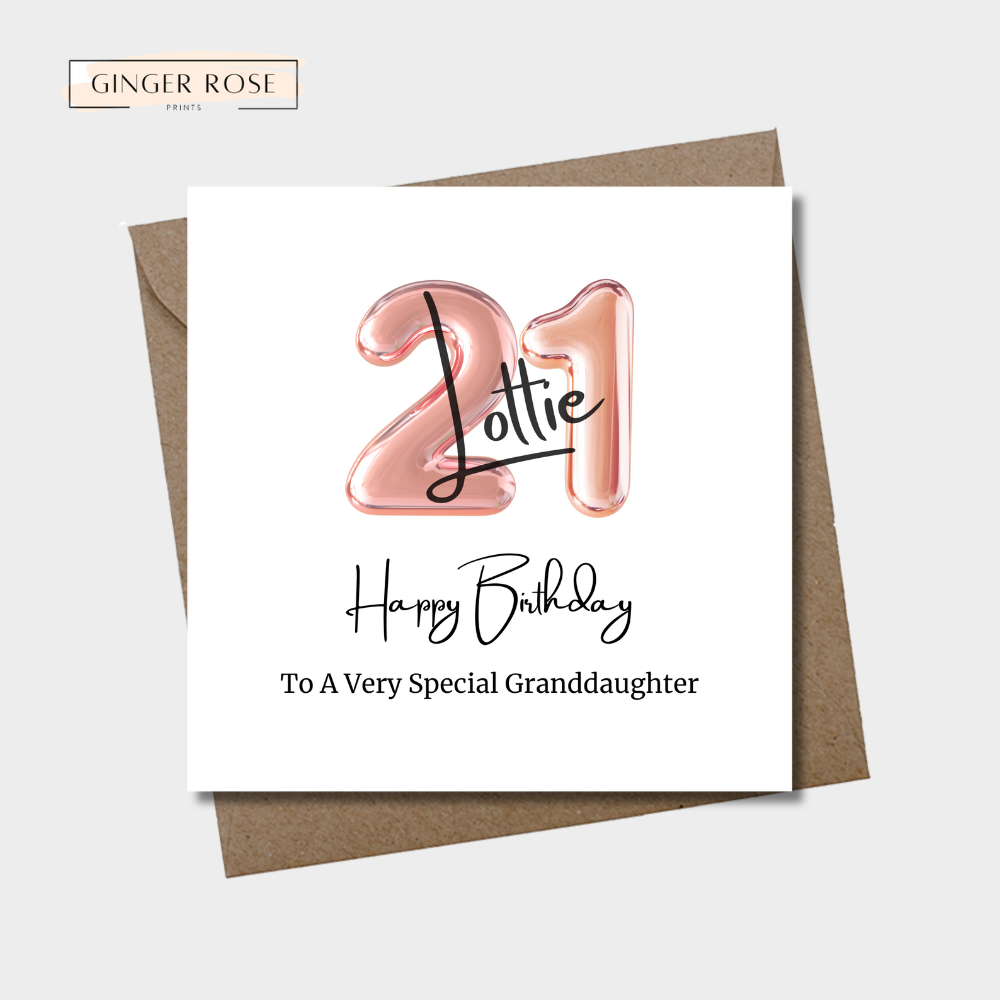 21st Balloon Birthday Card