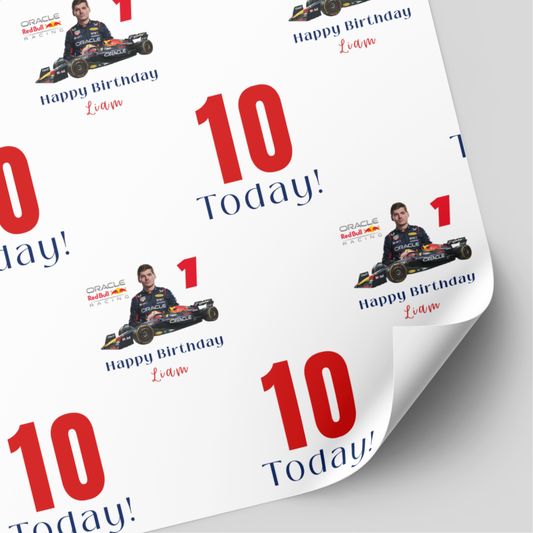 Max Verstappen Formula One Birthday Wrapping Paper