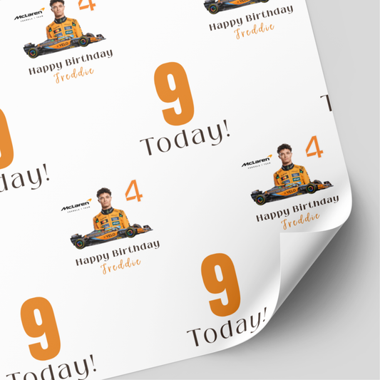Lando Norris Formula One Birthday Wrapping Paper
