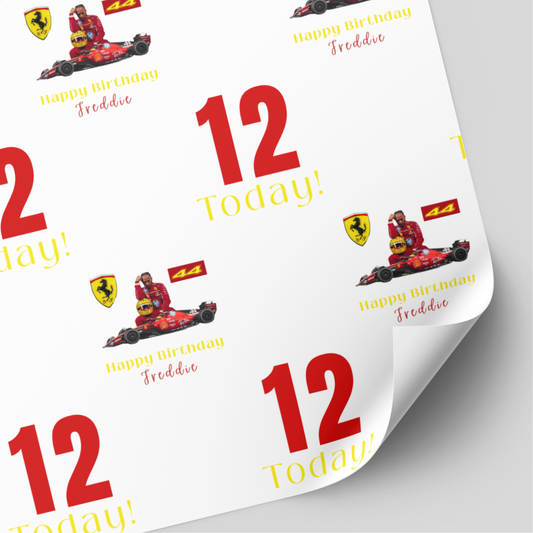 Lewis Hamilton Formula One Birthday Wrapping Paper