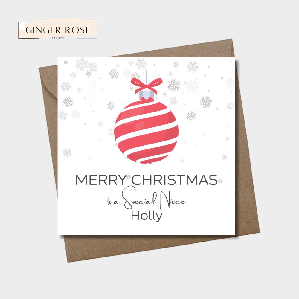 Special Christmas Card for Female | Bauble Christmas Card