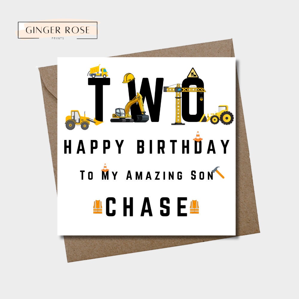 Construction Birthday Card
