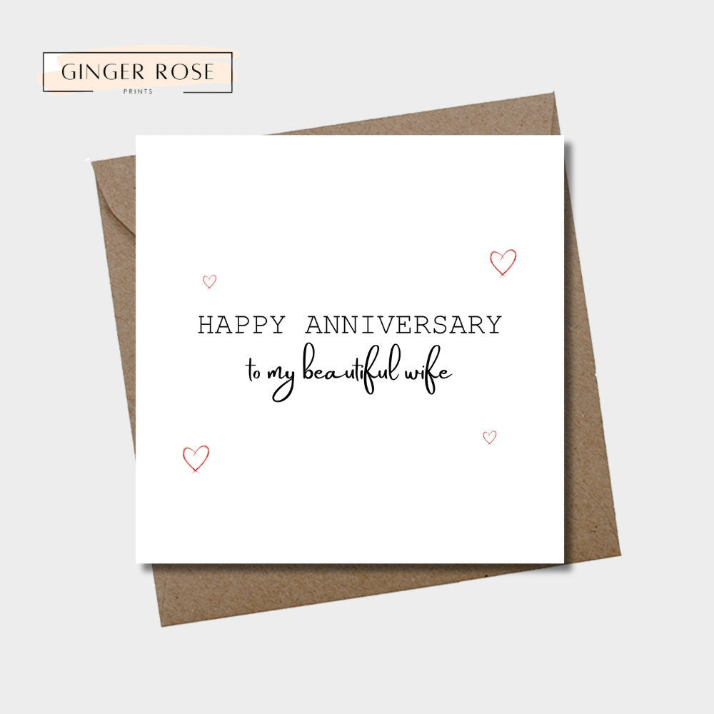 Happy Anniversary To My Beautiful Wife Card