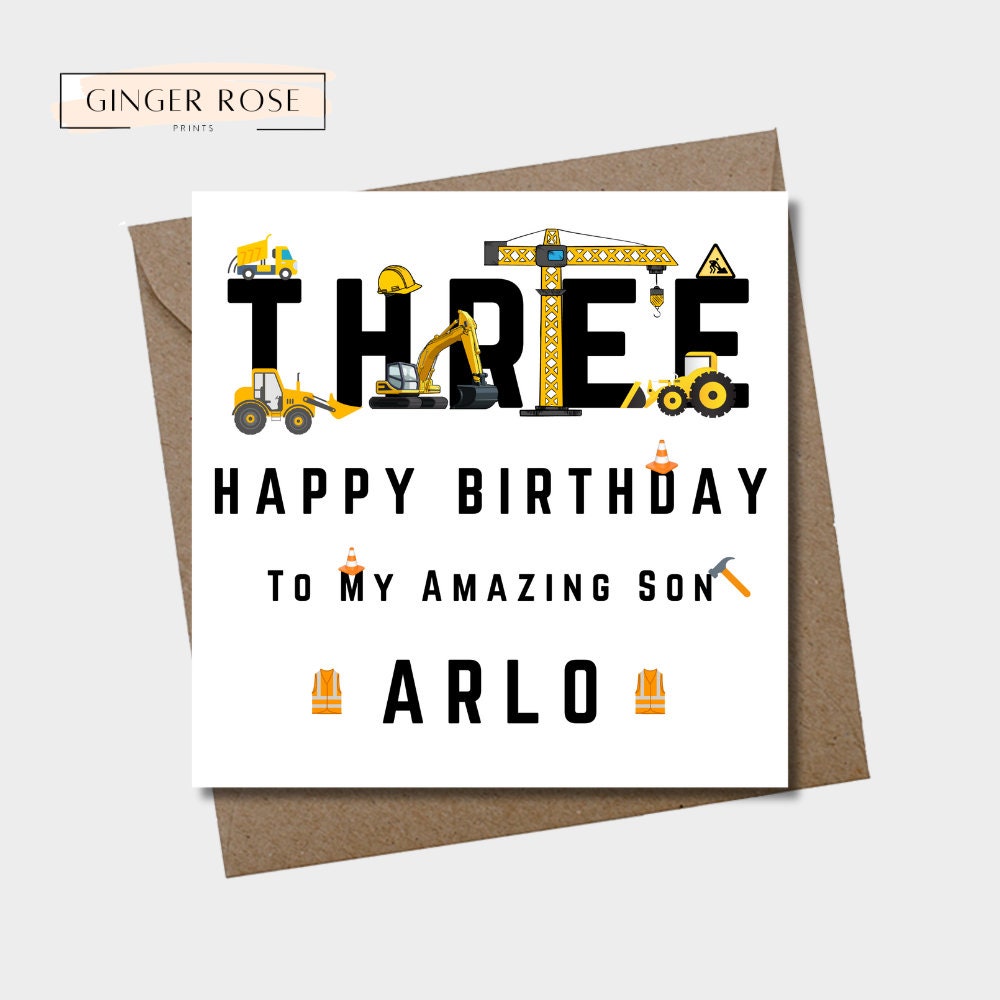 Construction Birthday Card