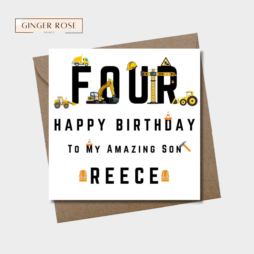 Construction Birthday Card