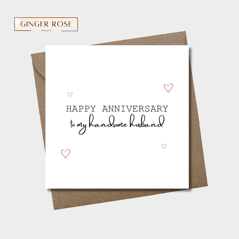 Happy Anniversary To My Handsome Husband Card