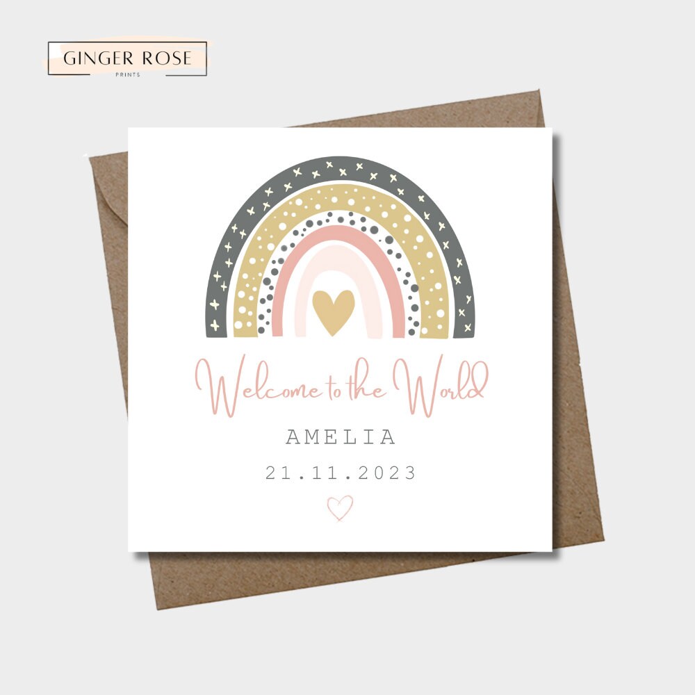 Welcome To The World Rainbow Card