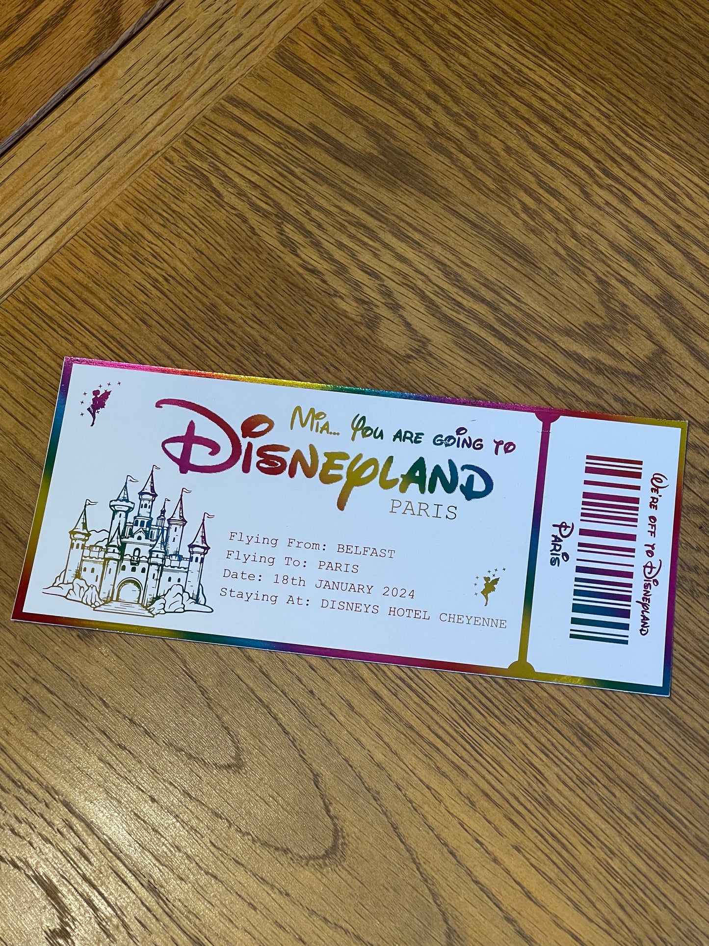 Personalised Disneyland Foil Ticket