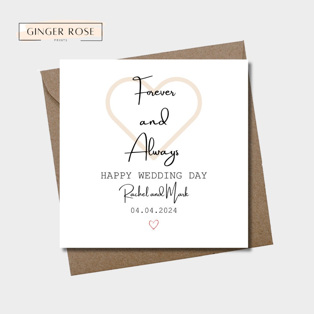 Forever and Always Wedding Day Card