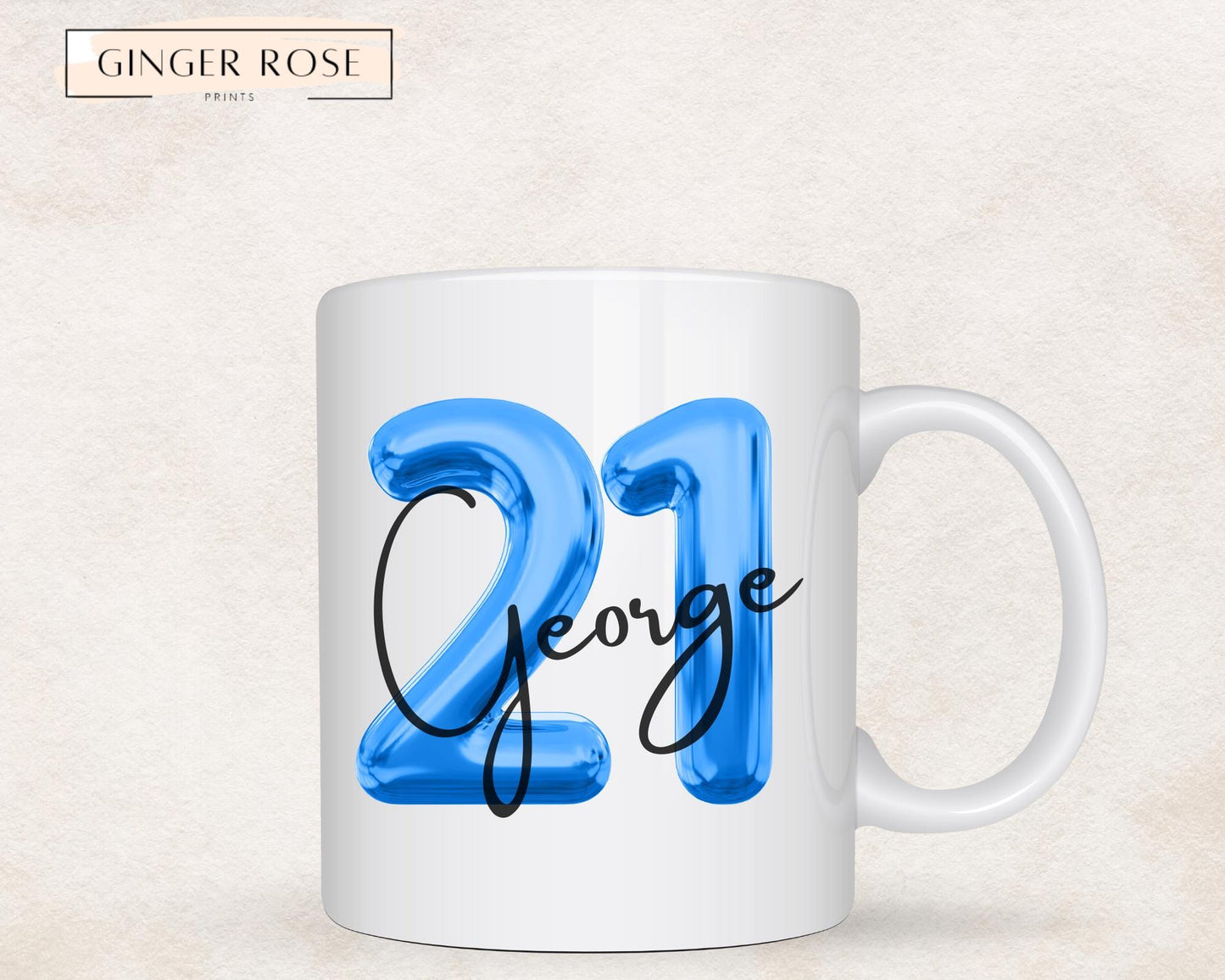 21st Birthday Mug: Balloon Design