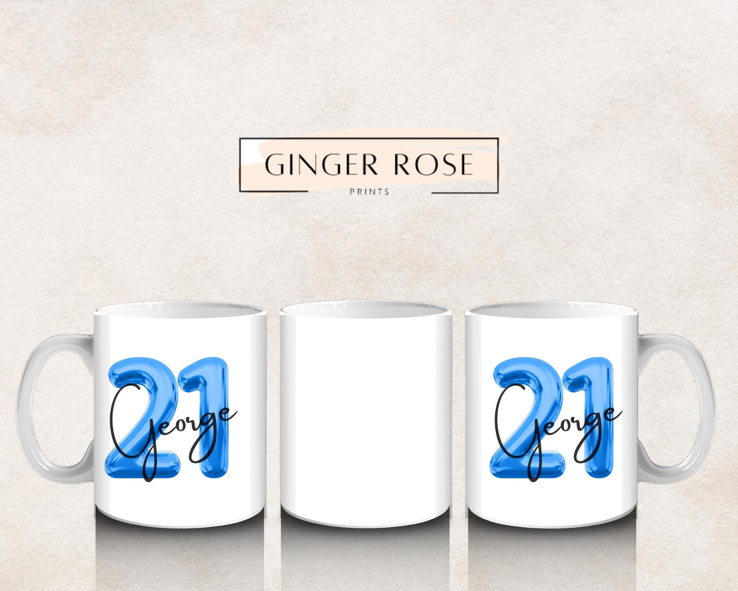 21st Birthday Mug: Balloon Design