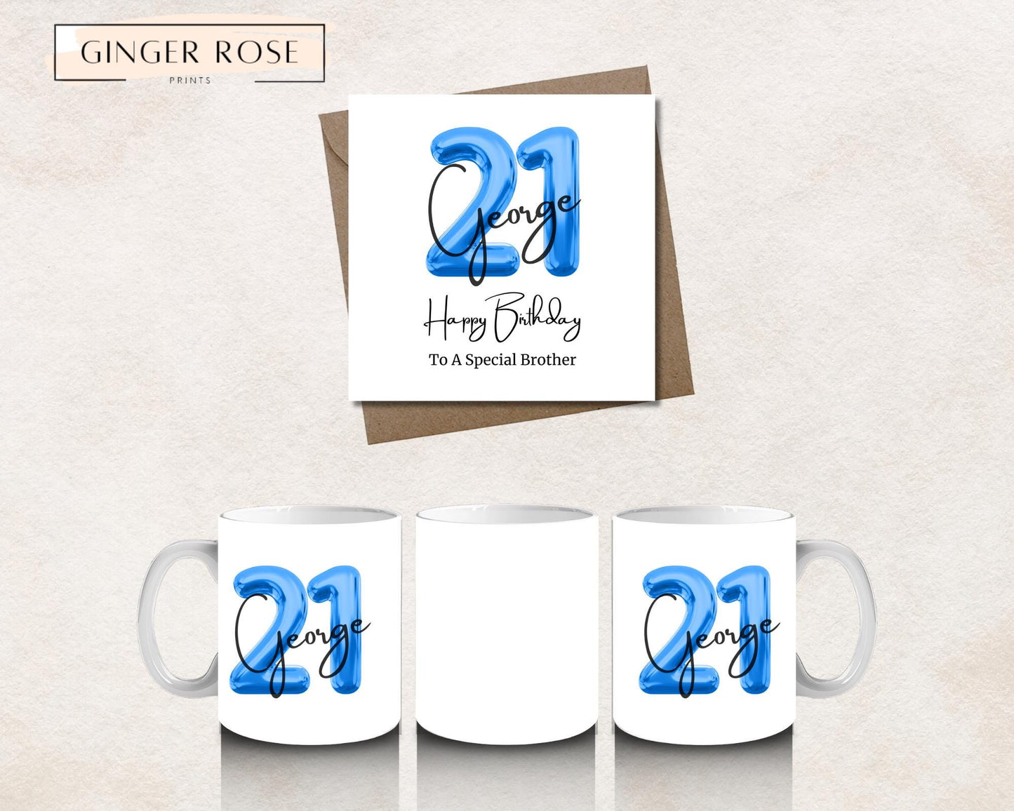 21st Birthday Mug: Balloon Design