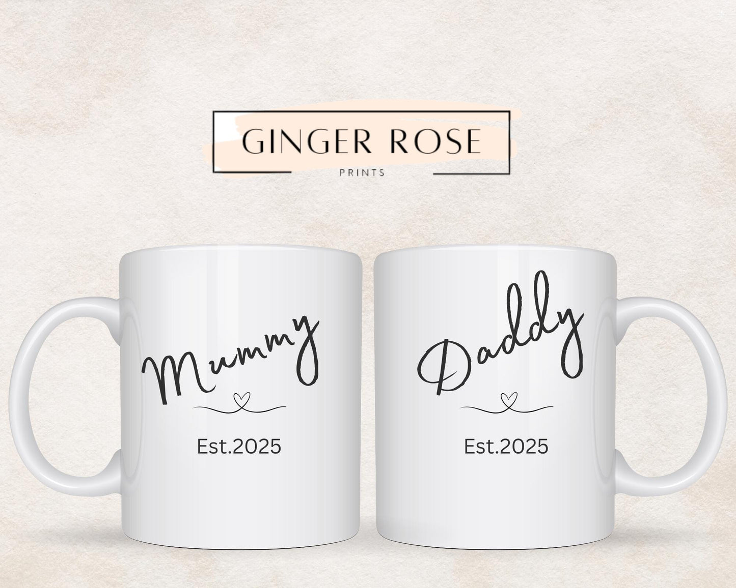 New Parent Mugs: Mummy & Daddy Gift Set