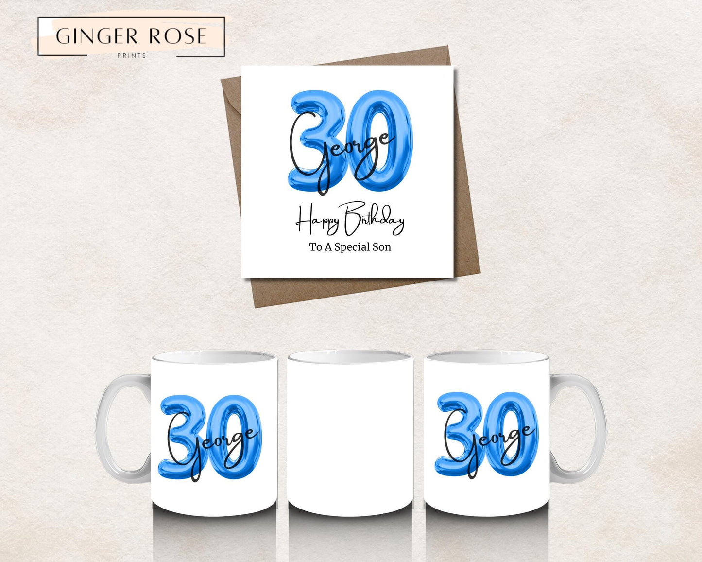 30th Birthday Mug: Balloon Design