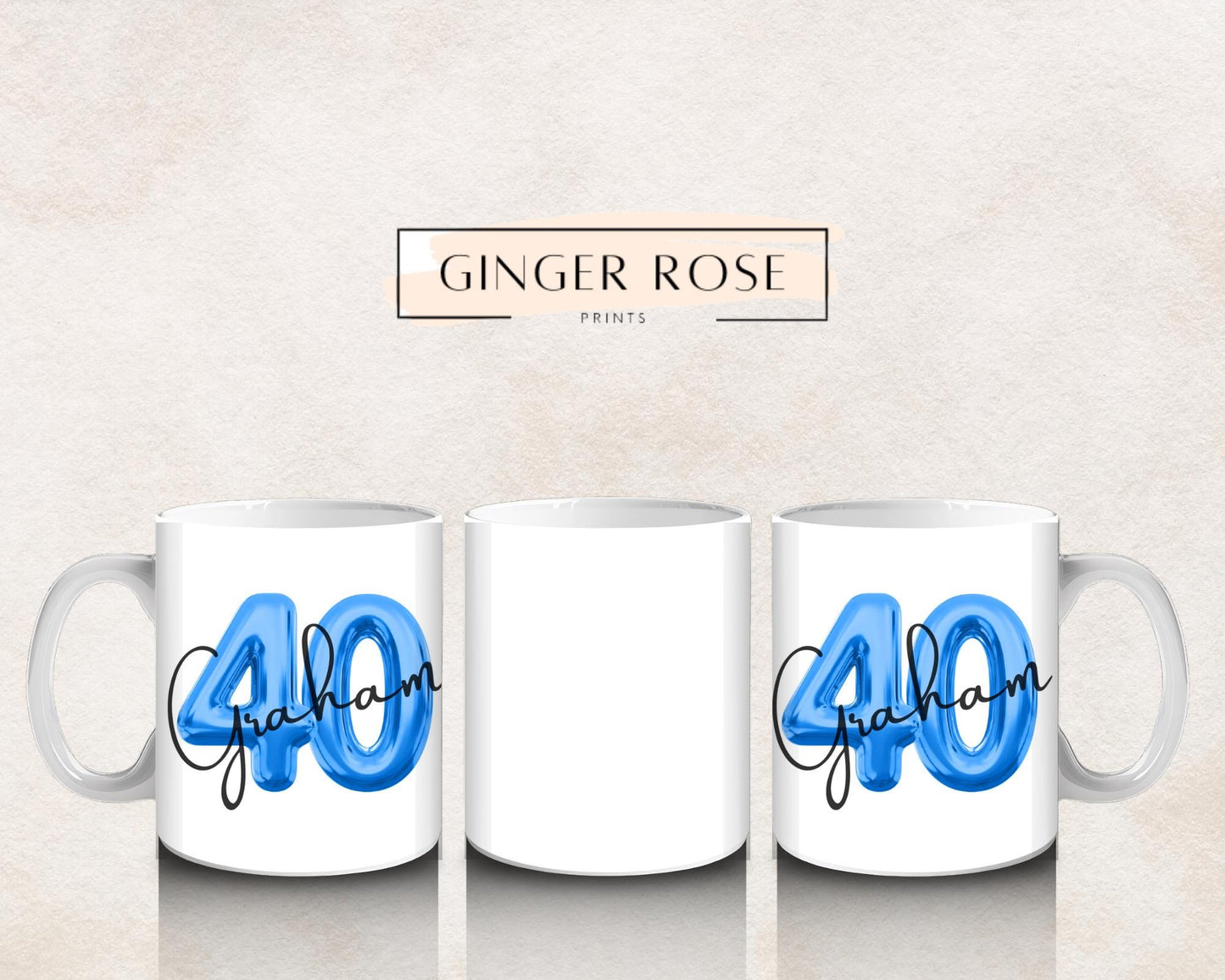 40th Birthday Mug: Balloon Design