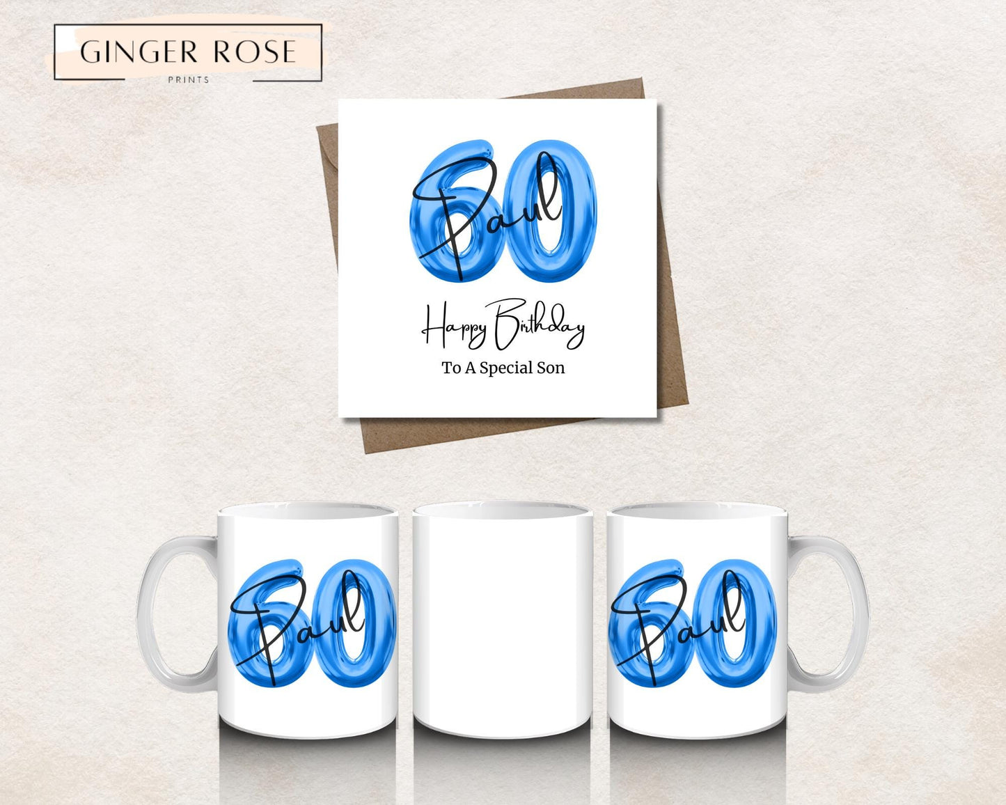 60th Birthday Mug: Balloon Design