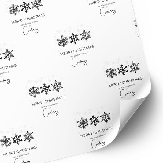 Christmas Snowflake Wrapping Paper for a Special Female