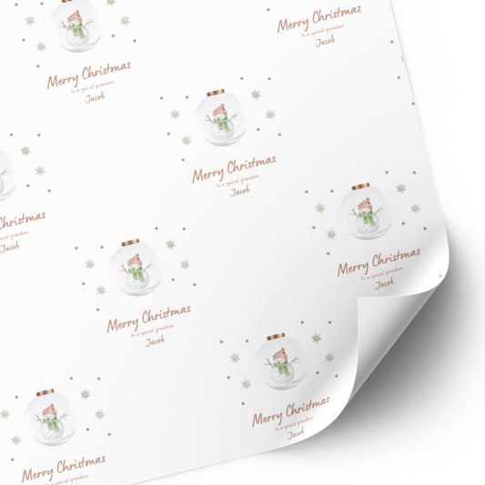 Christmas Snowman Wrapping Paper for a Special Relation