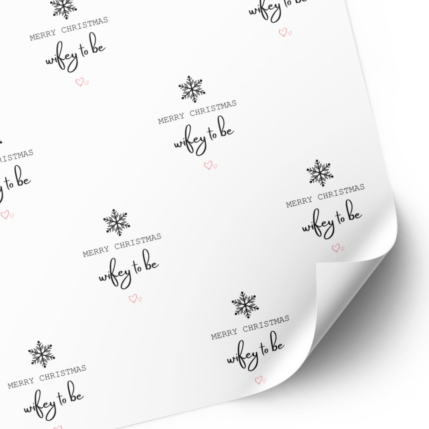 Snowflake Wrapping Paper for Hubby To Be or Wifey To Be