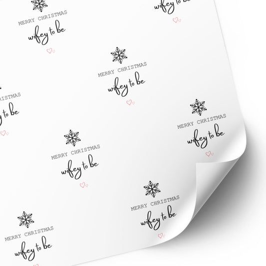 Snowflake Wrapping Paper for Hubby To Be or Wifey To Be