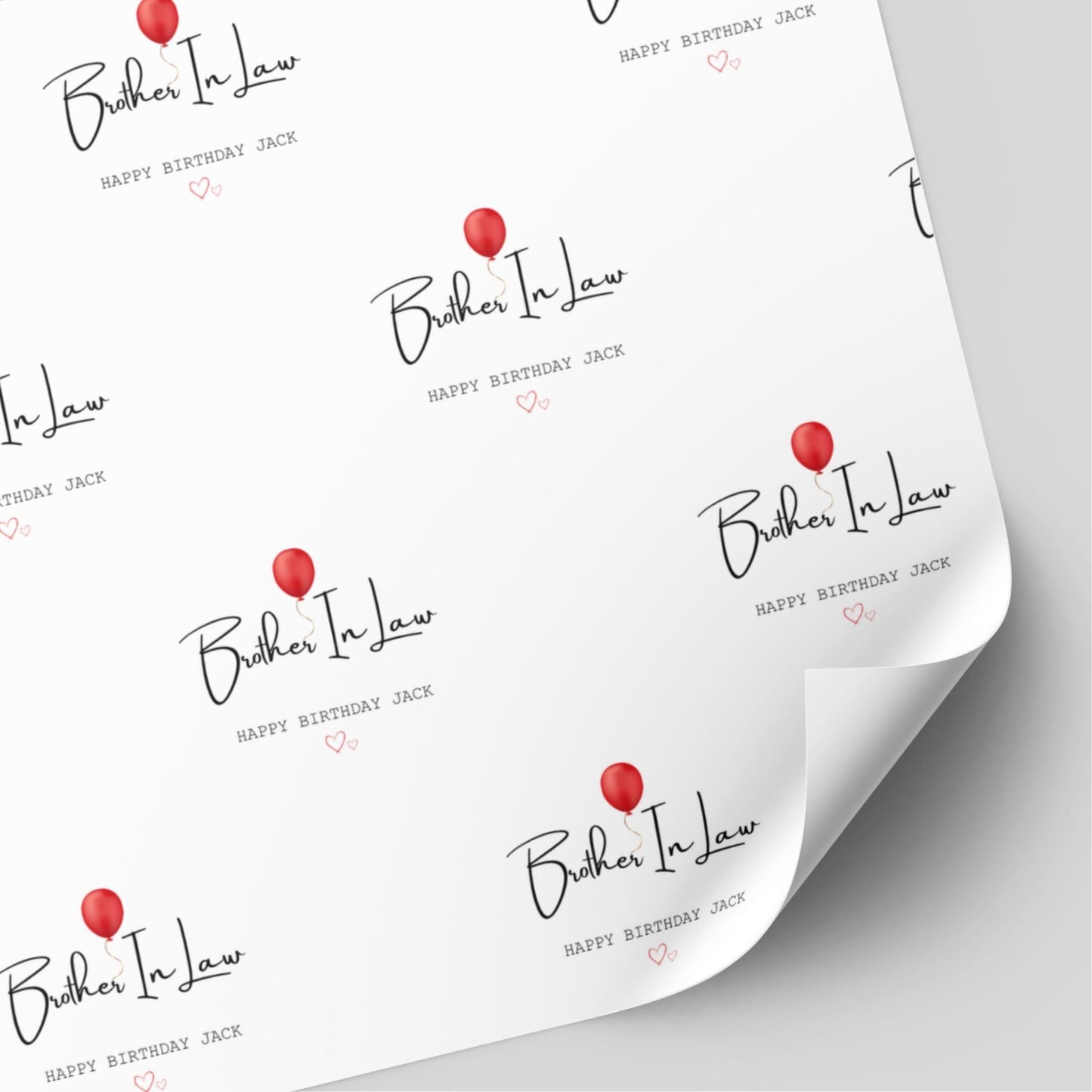 Brother/Brother In Law/Step Brother Balloon Birthday Wrapping Paper