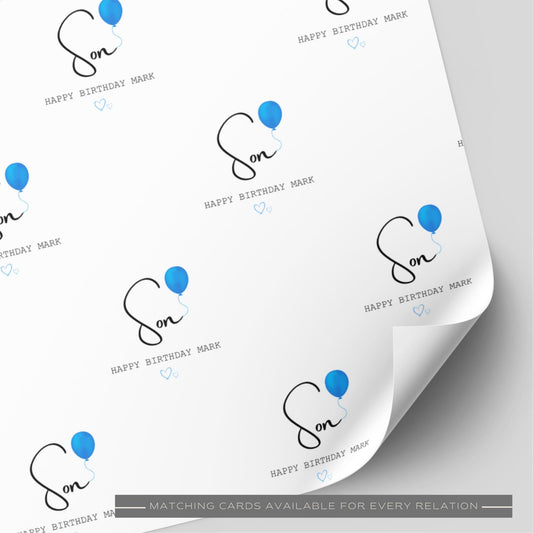 Son/Son In Law Balloon Birthday Wrapping Paper