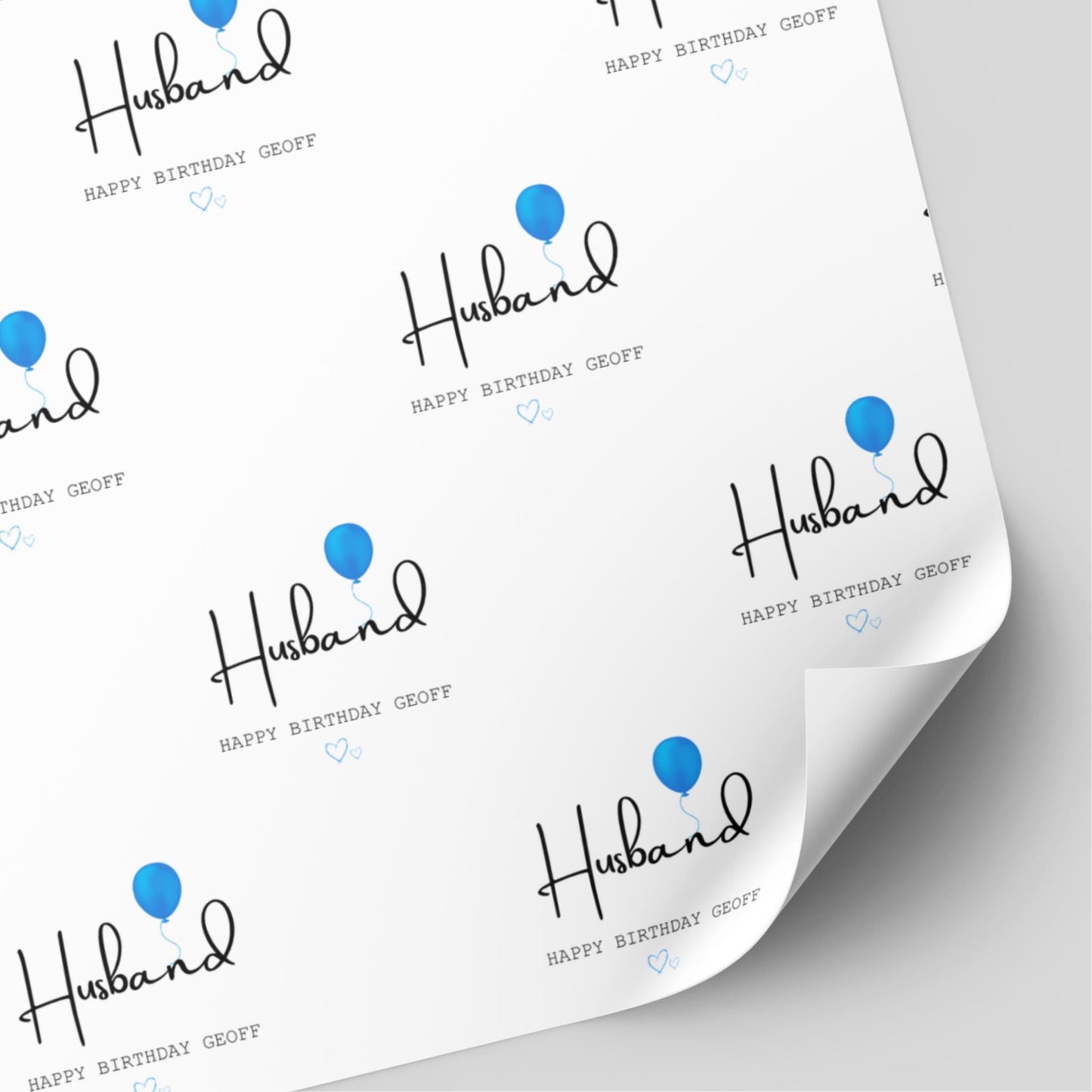 Hubby/Hubby To Be Balloon Birthday Wrapping Paper