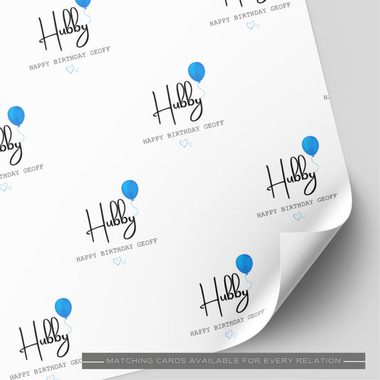 Hubby/Hubby To Be Balloon Birthday Wrapping Paper