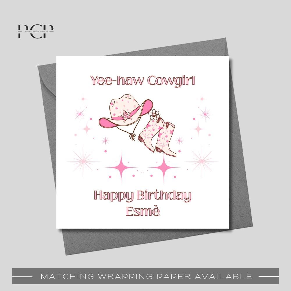 Cowgirl Birthday Wrapping Paper