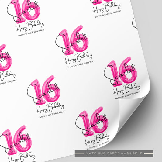 Pink Balloon Teenager Wrapping Paper