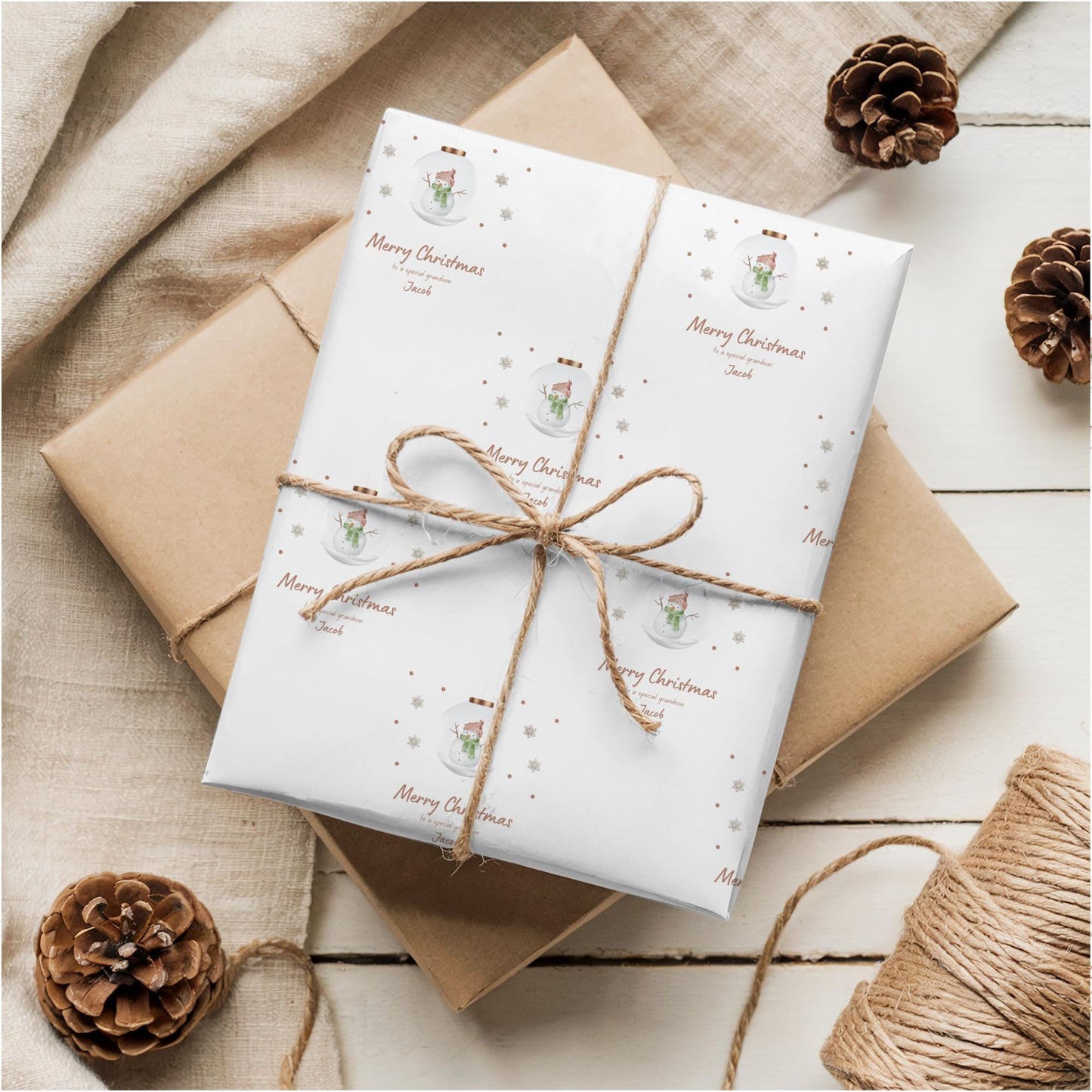 Christmas Snowman Wrapping Paper for a Special Relation