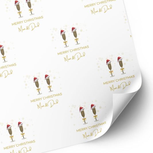 Christmas Prosecco Wrapping Paper for Mum & Dad