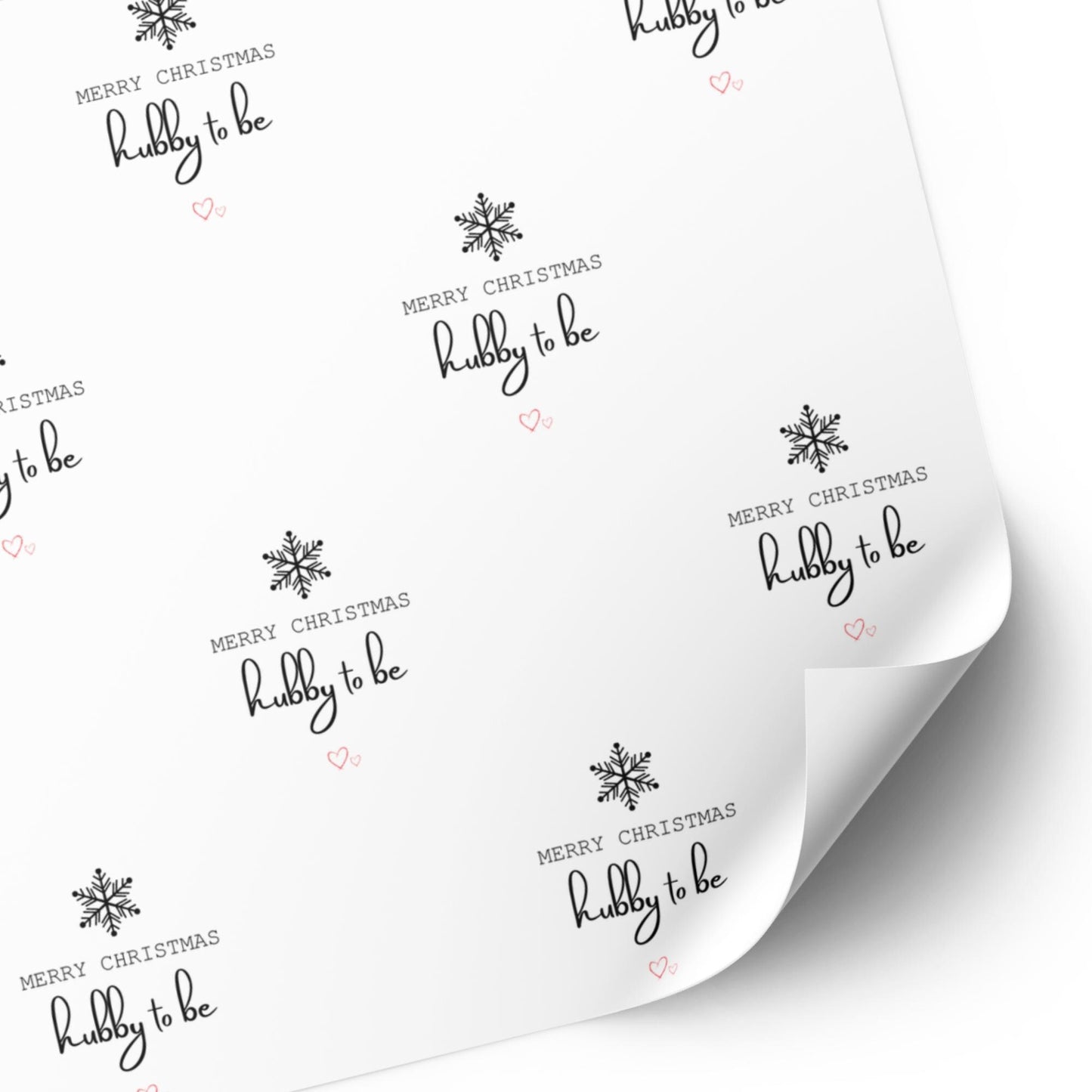 Snowflake Wrapping Paper for Hubby To Be or Wifey To Be