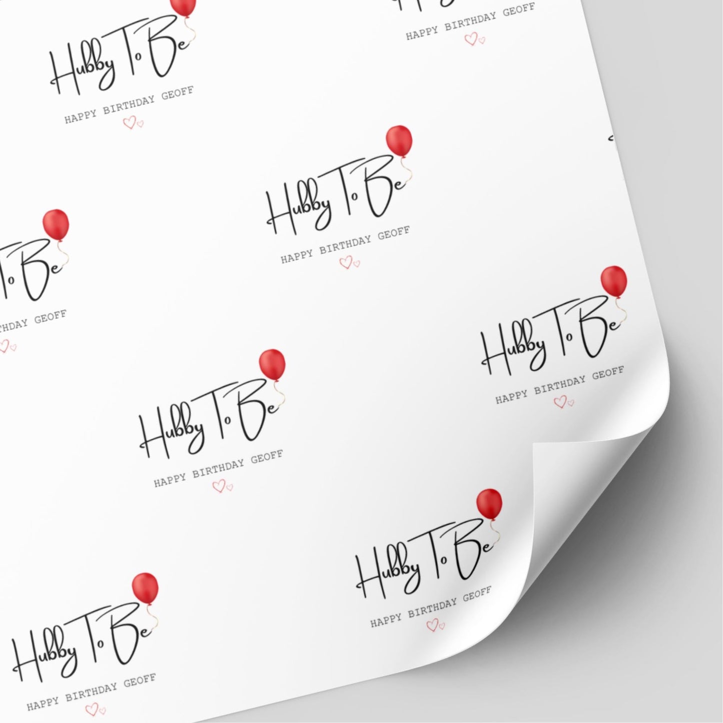 Hubby/Hubby To Be Balloon Birthday Wrapping Paper