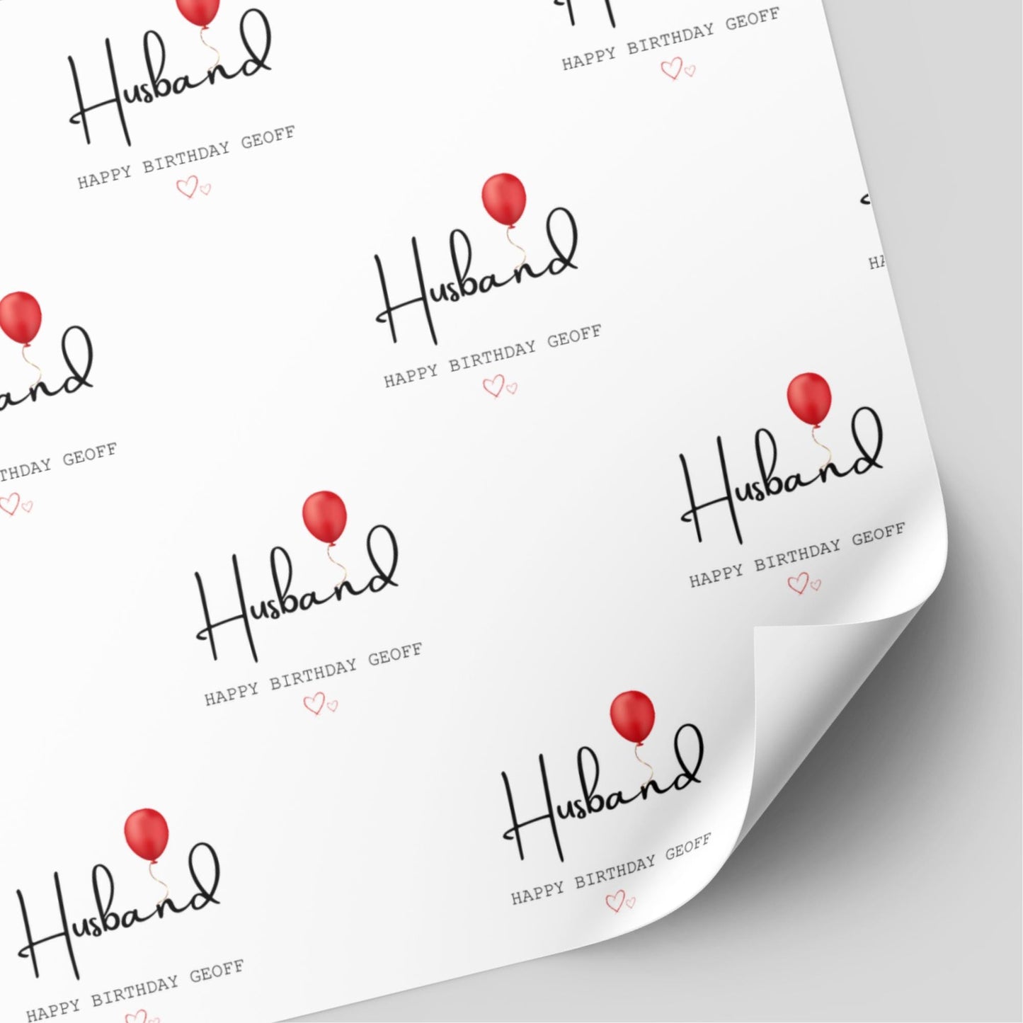 Hubby/Hubby To Be Balloon Birthday Wrapping Paper