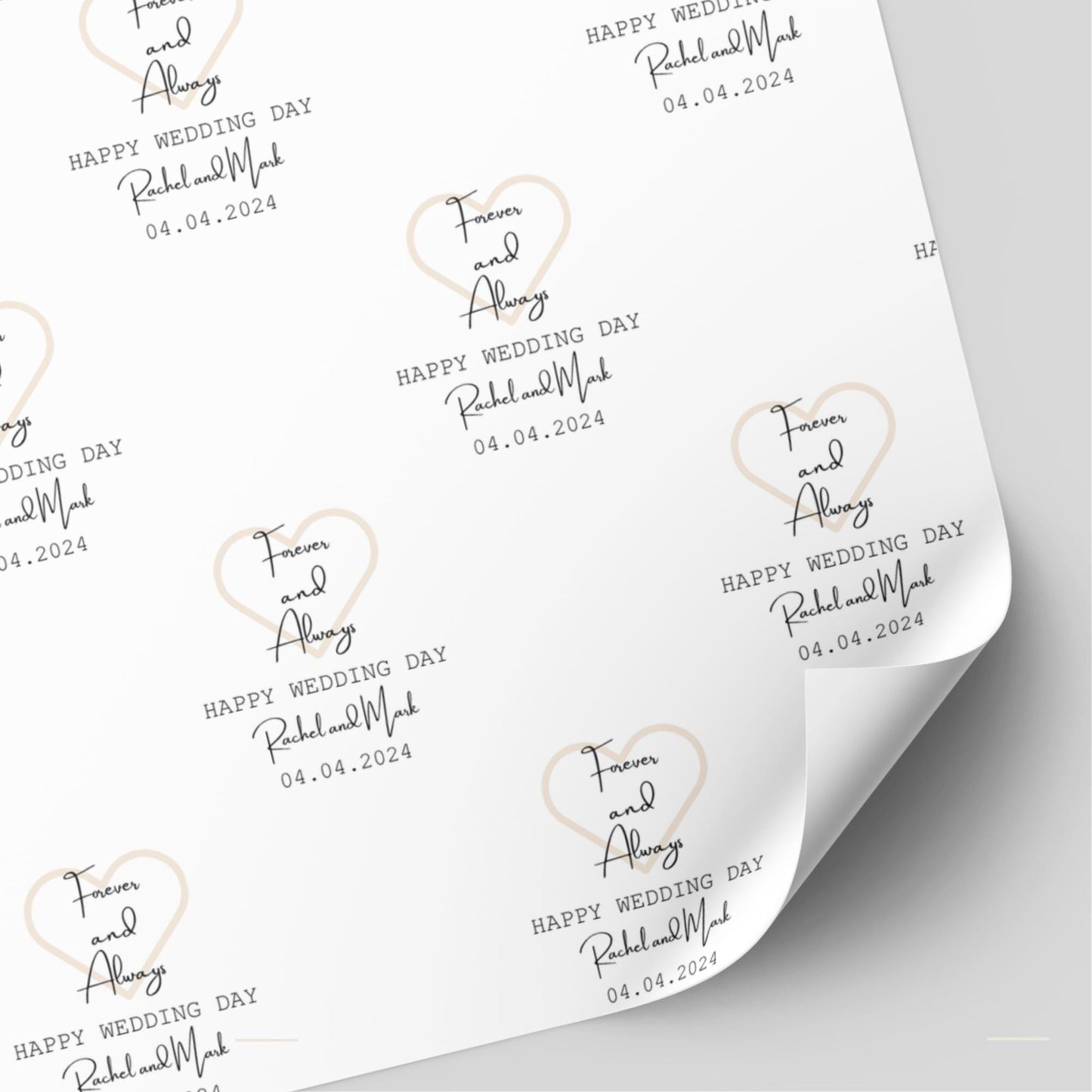 Forever and Always Wedding Day Wrapping Paper