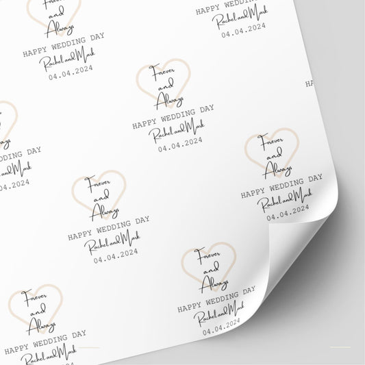 Forever and Always Wedding Day Wrapping Paper
