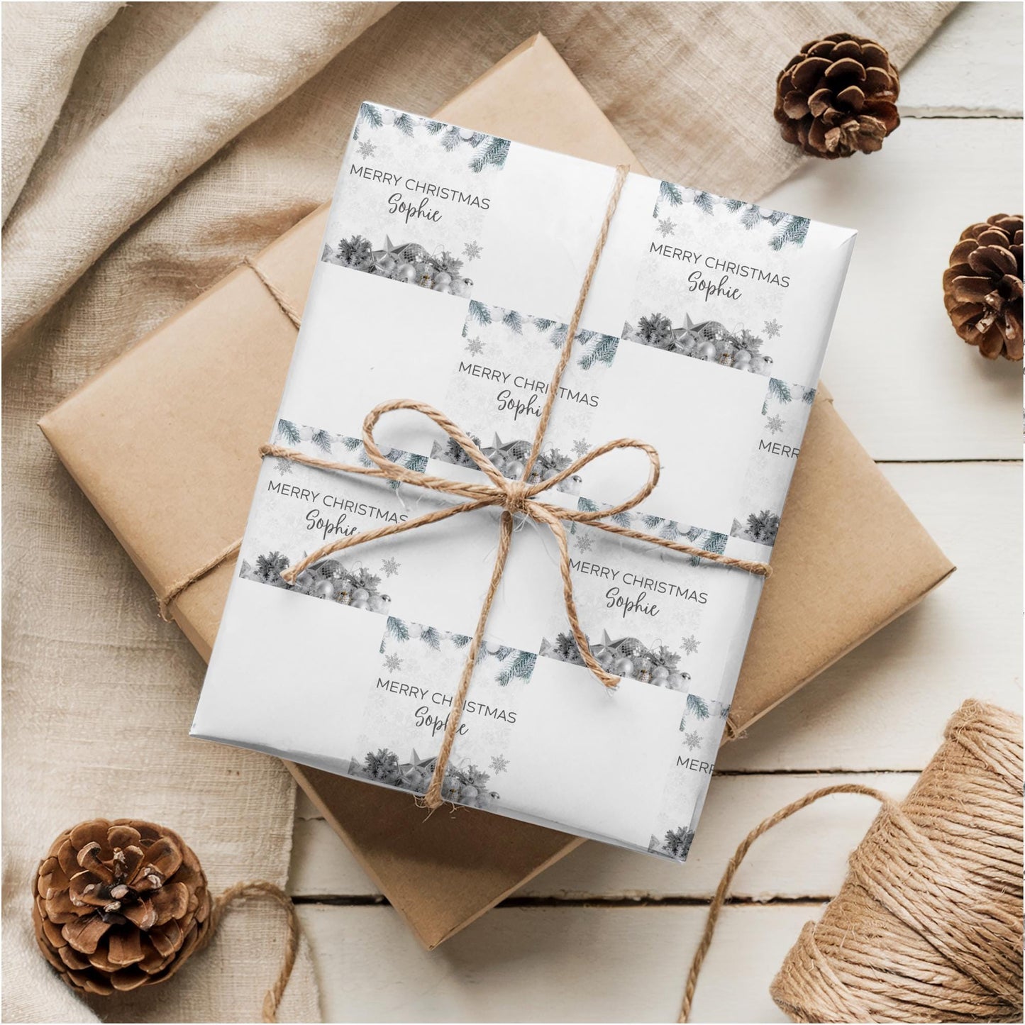 Silver Snowflake Wrapping Paper